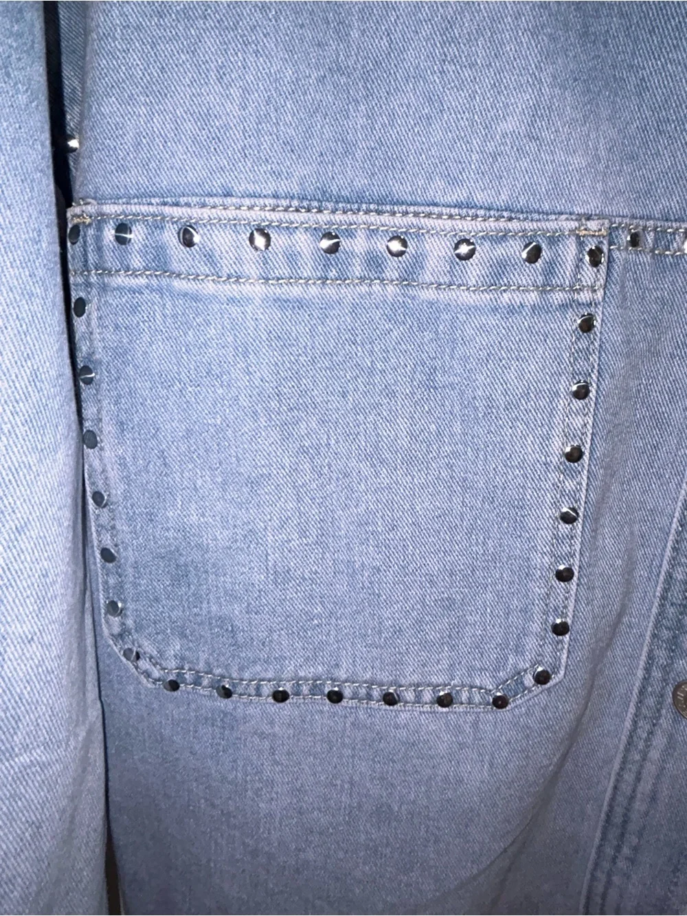 Jean Jacket Top Women’s  Frayed Hem Raw Edge Size XL